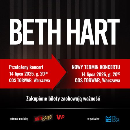 Beth Hart: Trasa 2026 Warszawa
