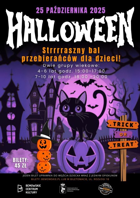 Halloween 2025 – Strrrraszny bal przebierańców dla dzieci! (7-10 lat)