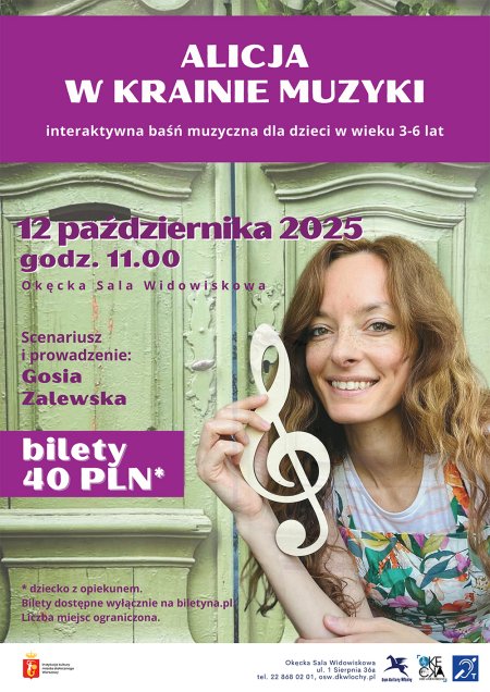 Spektakl muzyczny dla dzieci Alicja w krainie Muzyki