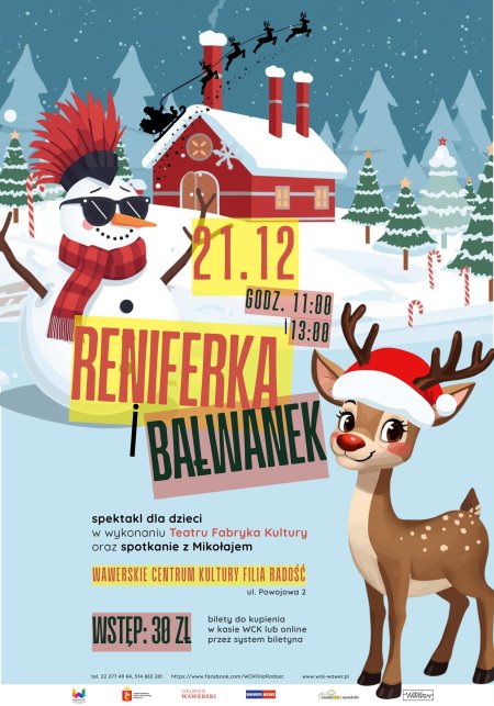 Spektakl dla dzieci "Reniferka i Bałwanek"
