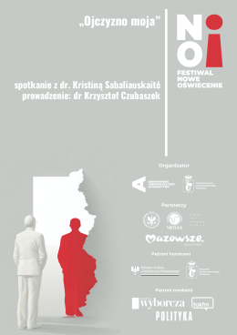 „Ojczyzno moja” | spotkanie z dr. Kristiną Sabaliauskaitė | prowadzenie: dr Krzysztof Czubaszek